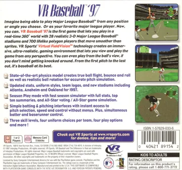 VR Baseball 97 (US) box cover back